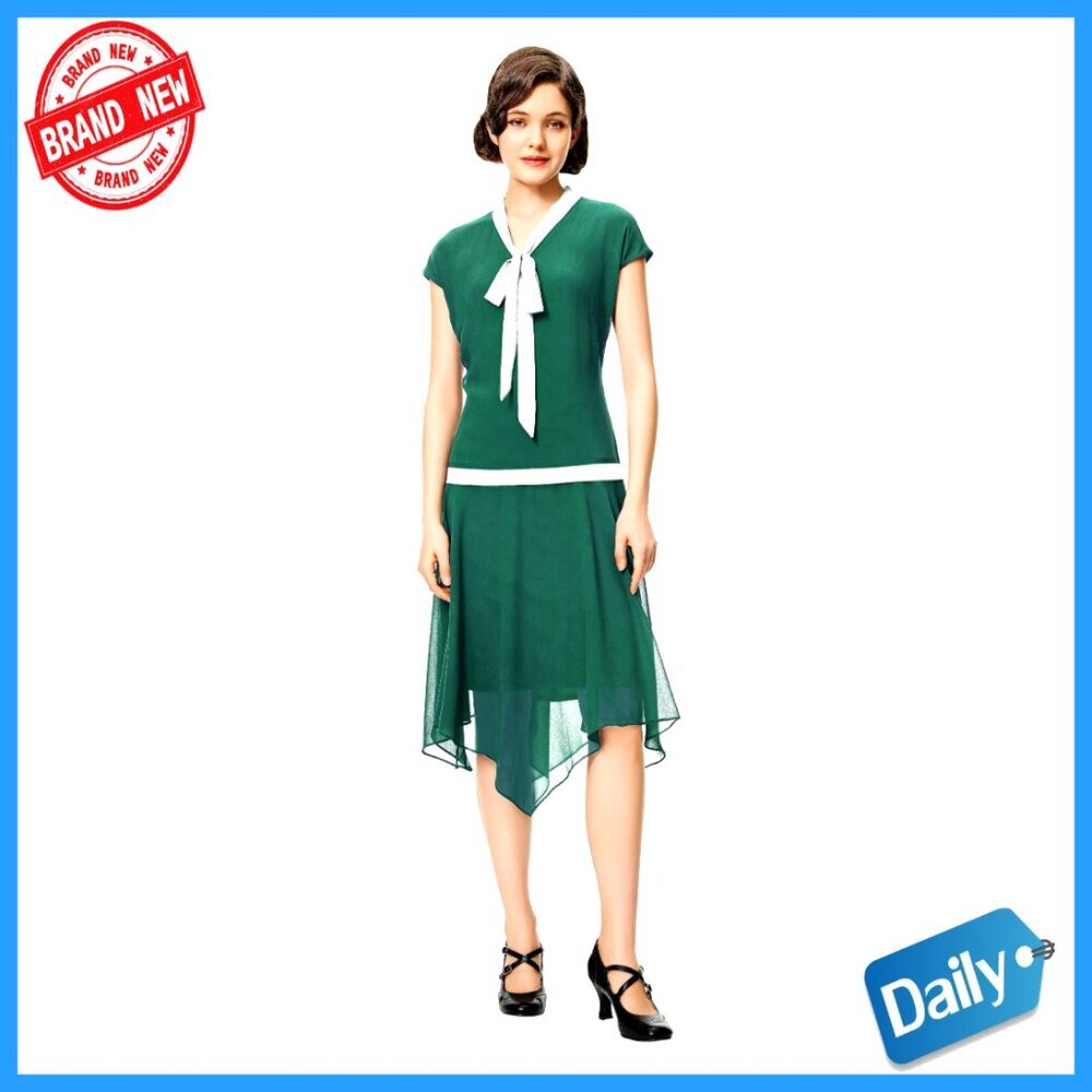 Chiffon Flapper Dress Low Waist 1920s Gatsby Party Vintage Elegant